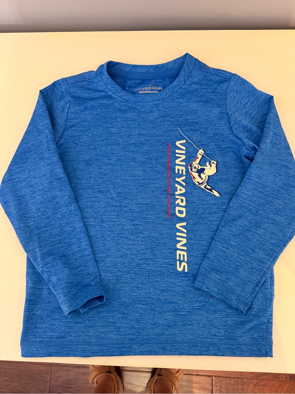 Vineyard Vines Blue Kids Long-Sleeve Swim Rashguard with Whale Graphic